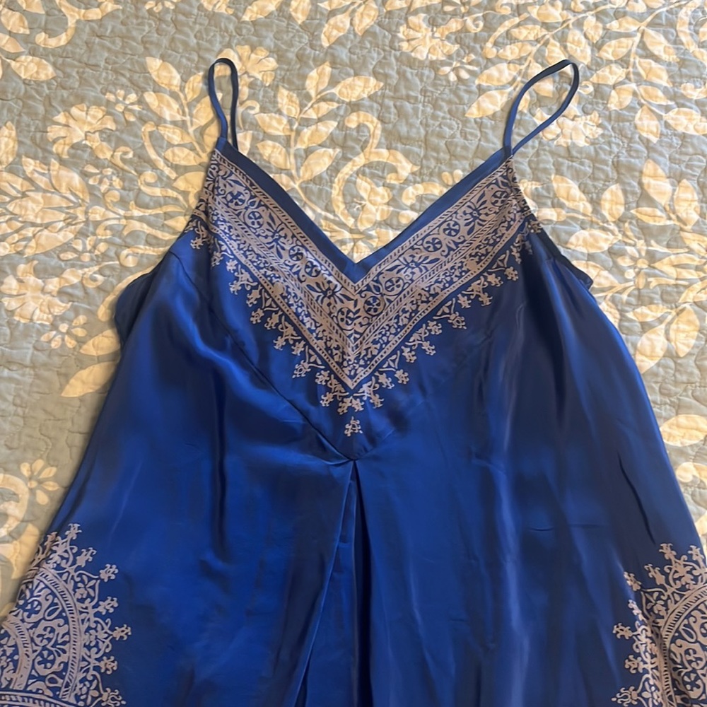 Anthropologie HD In Paris 100% Silk Moonset Asymmetrical Handkerchief Hem Tank 8 - Picture 6 of 6